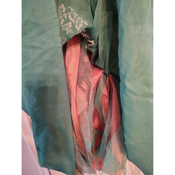 Vintage AFL CIO Union Made 1950's Dress, Green Orange, Small Sleeveless READ - Picture 8 of 13